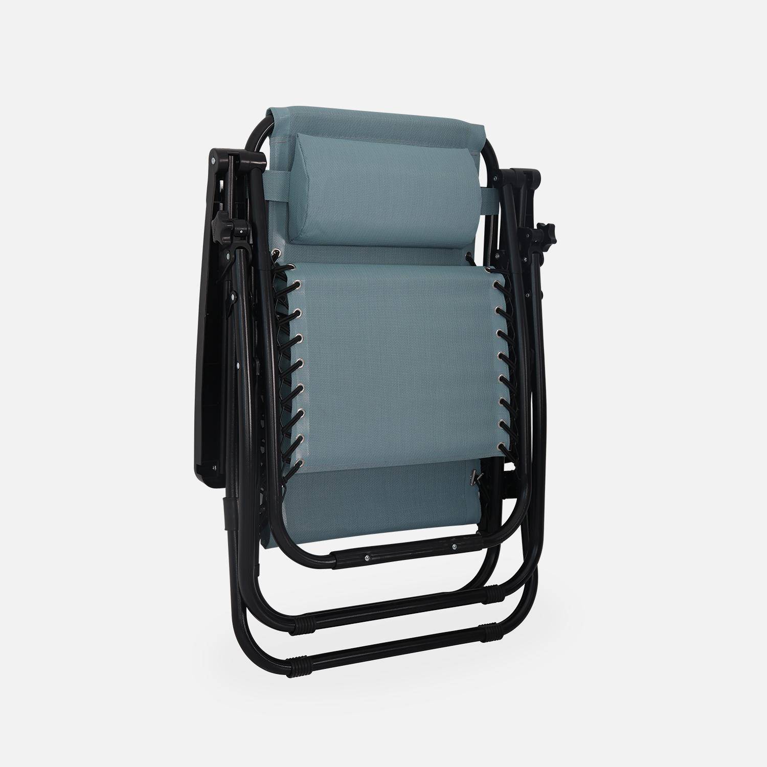 Conjunto de 2 cadeiras reclináveis - Patrick - Textilene, dobrável, multiposicional, esmeralda Photo6