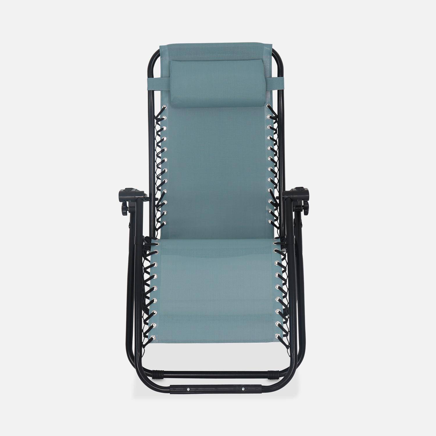 Set van twee campingstoelen, opvouwbaar, verstelbaar, inklapbaar, smaragdgroen Photo3
