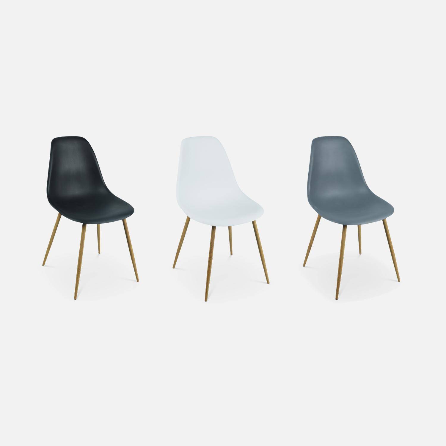 Lot de 4 chaises scandinaves - Lars -  pieds en métal couleur bois, fauteuils 1 place, noirs Photo8