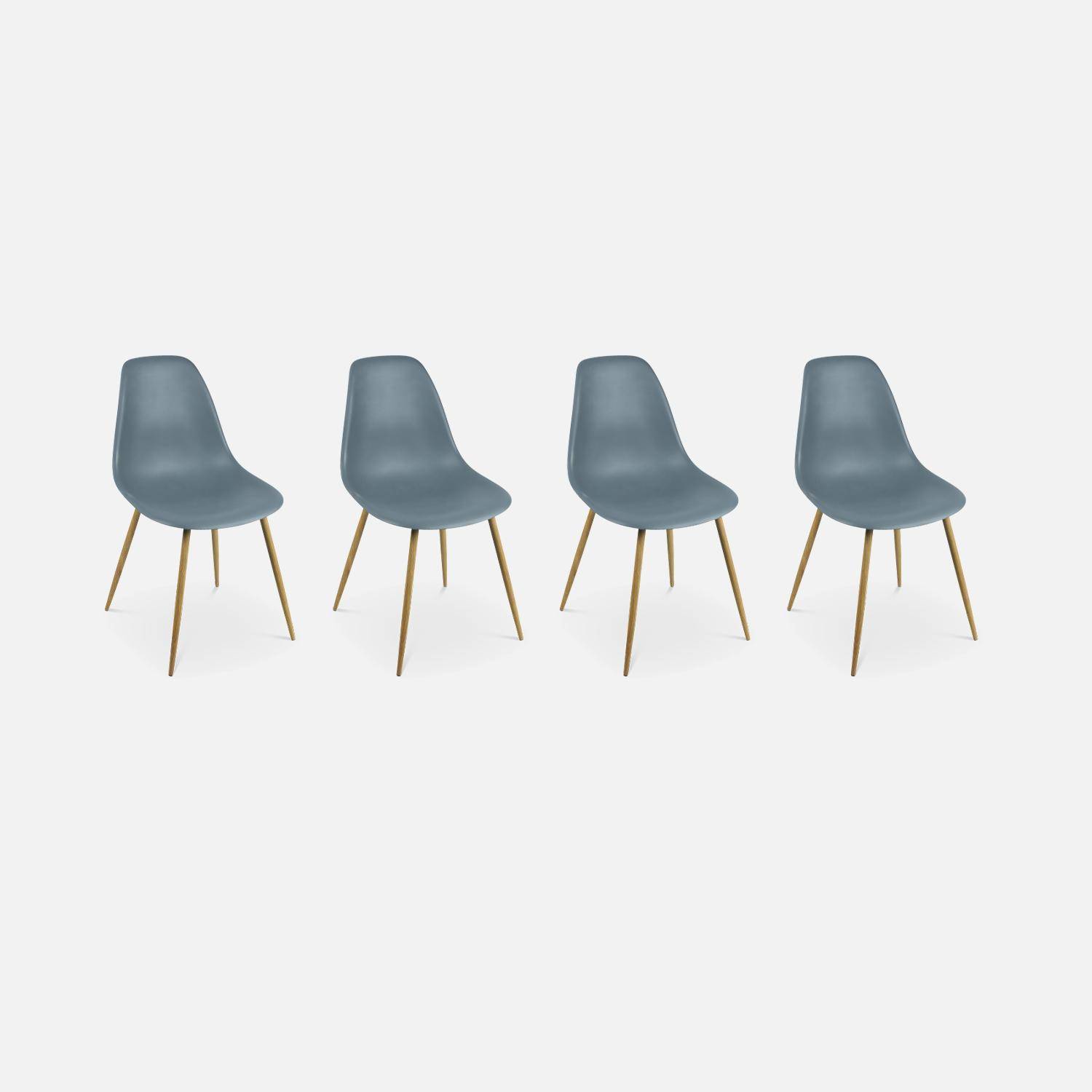 Juego de 4 sillas escandinavas - Lars - patas de metal color madera, sillas de una plaza, color gris Photo3