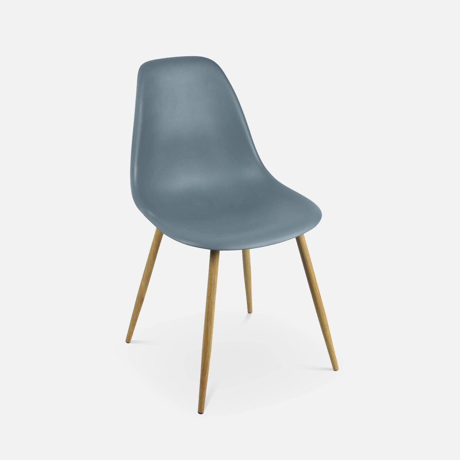 Conjunto de 4 cadeiras escandinavas - Lars - pernas metálicas cor de madeira, monolugar, cinzento Photo5