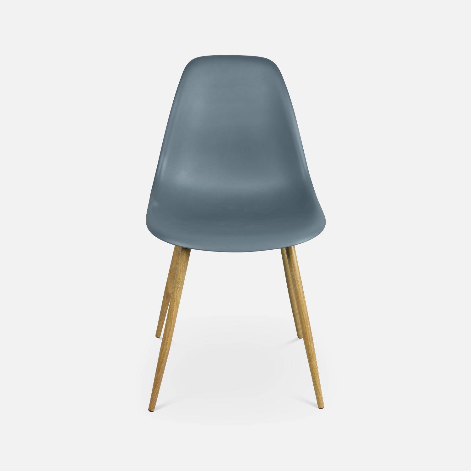 Conjunto de 4 cadeiras escandinavas - Lars - pernas metálicas cor de madeira, monolugar, cinzento Photo6