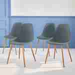 Juego de 4 sillas escandinavas - Lars - patas de metal color madera, sillas de una plaza, color gris Photo1