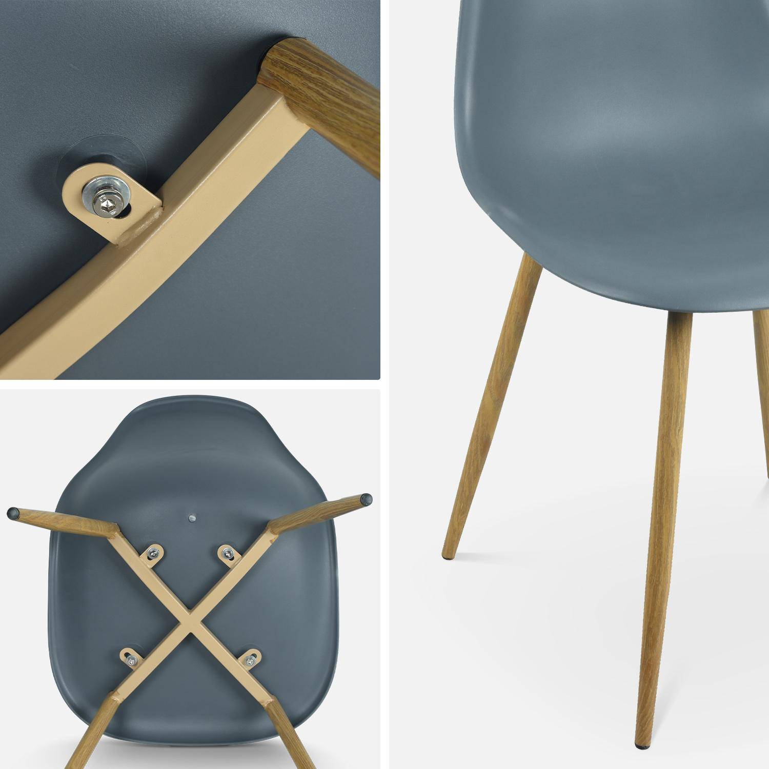 Conjunto de 4 cadeiras escandinavas - Lars - pernas metálicas cor de madeira, monolugar, cinzento Photo7