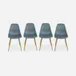 Juego de 4 sillas escandinavas - Lars - patas de metal color madera, sillas de una plaza, color gris Photo4