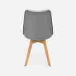 Juego de 6 sillas escandinavas, patas de madera de haya, monoplaza, gris Photo6
