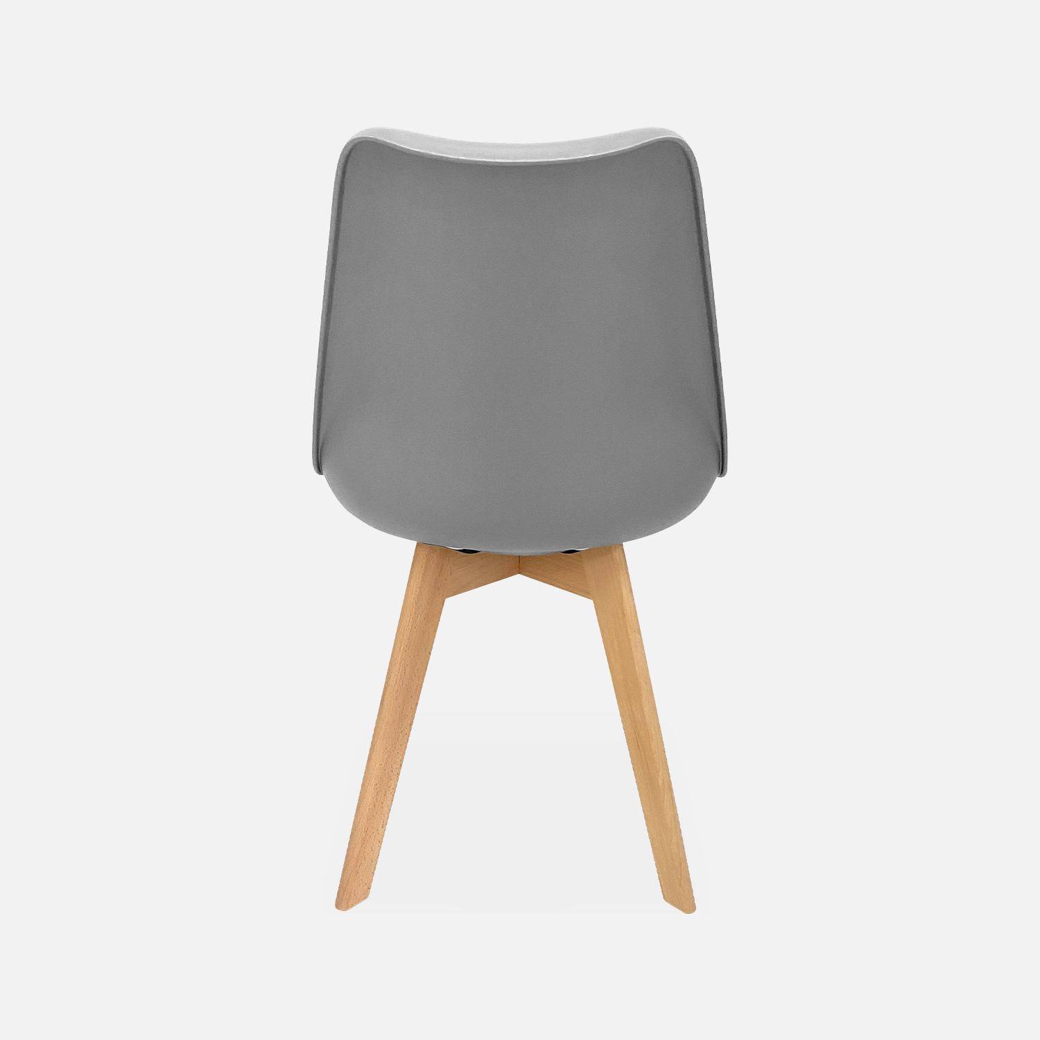 Juego de 6 sillas escandinavas, patas de madera de haya, monoplaza, gris Photo6