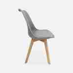 Juego de 6 sillas escandinavas, patas de madera de haya, monoplaza, gris Photo5