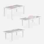 Mesa extensível para mobiliário de jardim - Orlando Taupe - mesa em alumínio de 150/210 cm, tampo de vidro, folha extensível e 6 cadeiras em textilene Photo4