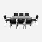Capua set, 1 tafel en 8 stoelen van aluminium en textileen Photo3