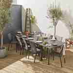 Salon de jardin table extensible - Odenton Anthracite - Grande table en aluminium 235/335cm avec rallonge et 10 assises en textilène Photo1
