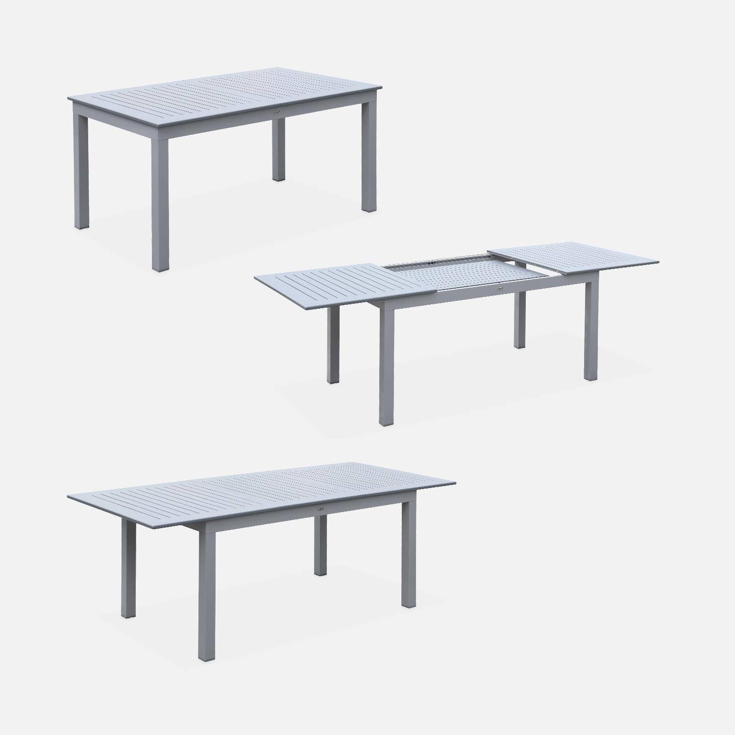 Set tavolo da giardino allungabile - modello: Chicago 210, colore: Grigio - Tavolo in alluminio, dimensioni: 150/210cm con prolunga e 6 sedute in textilene Photo4