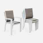 Salon de jardin table extensible - Chicago 210 Taupe - Table en aluminium 150/210cm avec rallonge et 6 assises en textilène Photo7