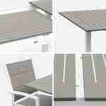 Salon de jardin table extensible - Chicago 210 Taupe - Table en aluminium 150/210cm avec rallonge et 6 assises en textilène Photo8