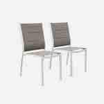 Salon de jardin table extensible - Chicago 210 Taupe - Table en aluminium 150/210cm avec rallonge et 6 assises en textilène Photo5