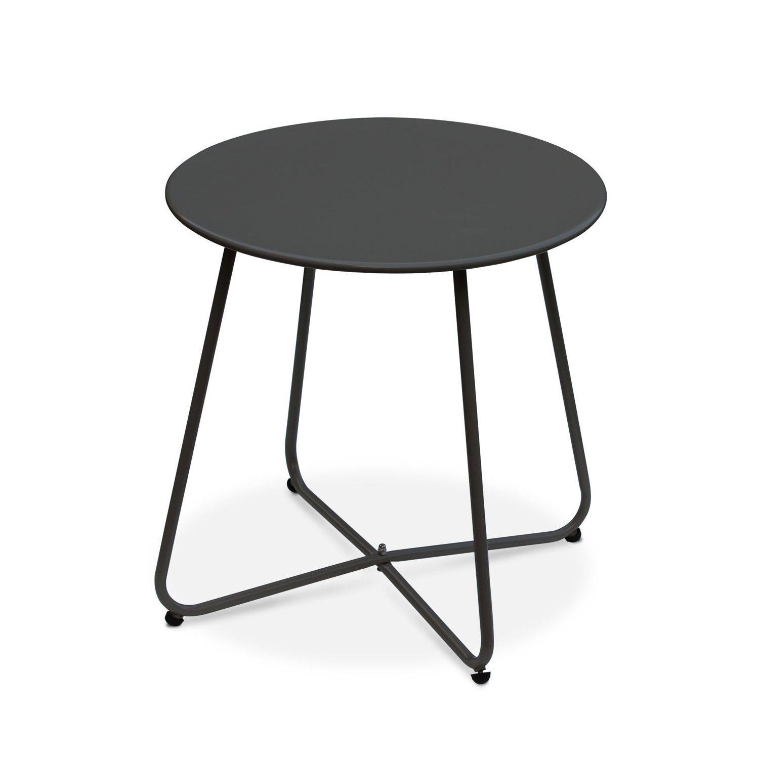 Table d’appoint Cecilia ronde Ø45cm Anthracite Photo1