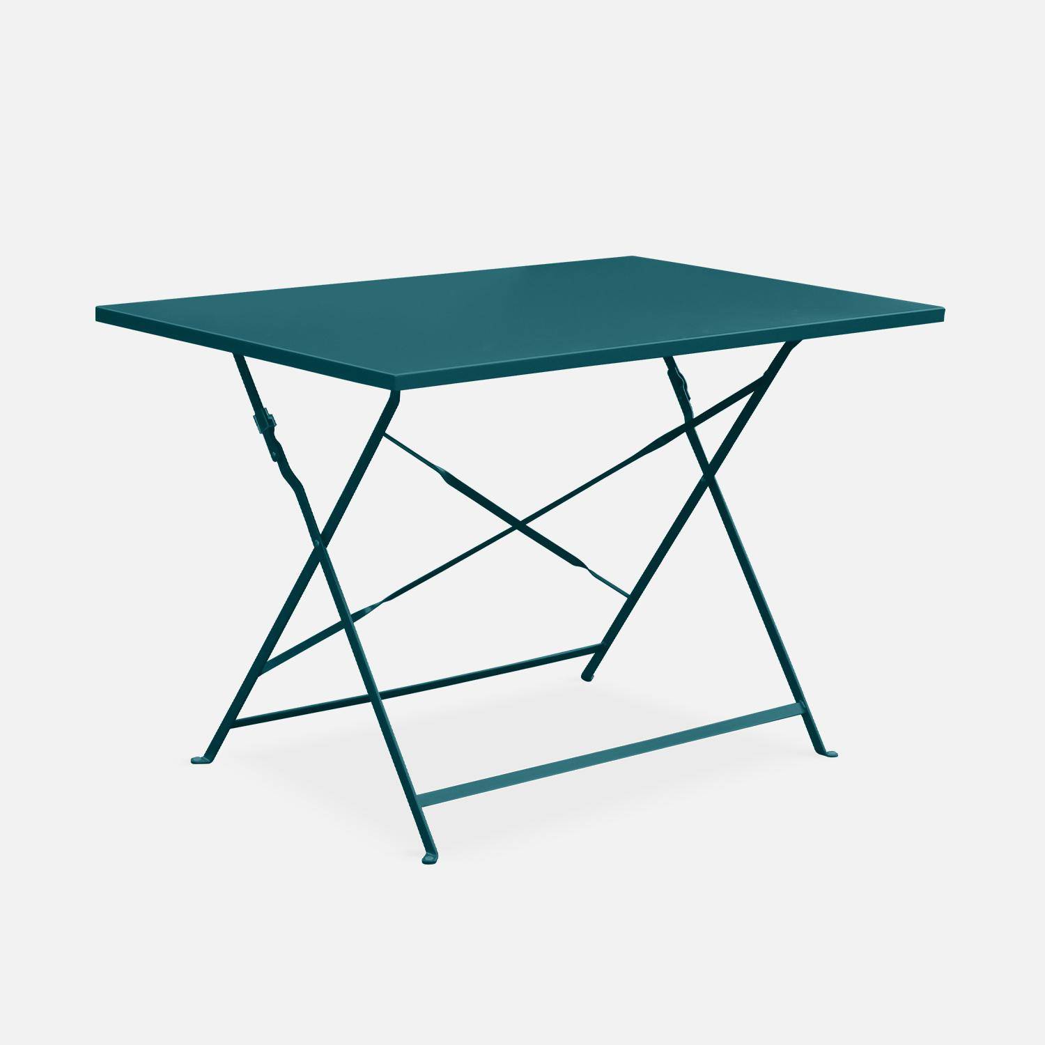 Emilia - Bistro set van rechthoekige tafel en 4 inklapbare stoelen - Staal met poedercoating - Mat  Photo3