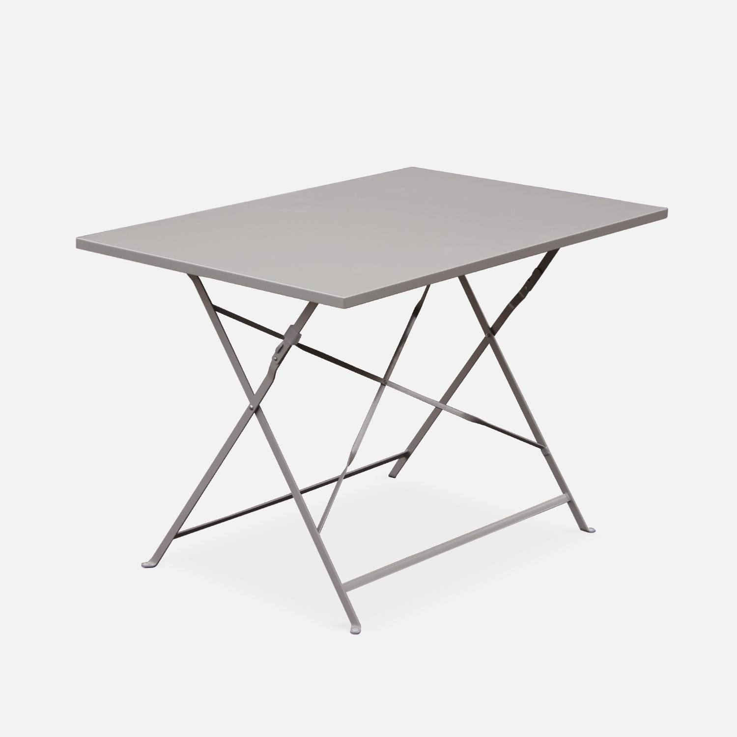Emilia - Bistro set van rechthoekige tafel en 4 inklapbare stoelen - Staal met poedercoating - Mat Photo3