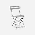 Salon de jardin bistrot pliable - Emilia rectangulaire gris taupe 110x70cm avec quatre chaises pliantes, acier thermolaqué Photo4