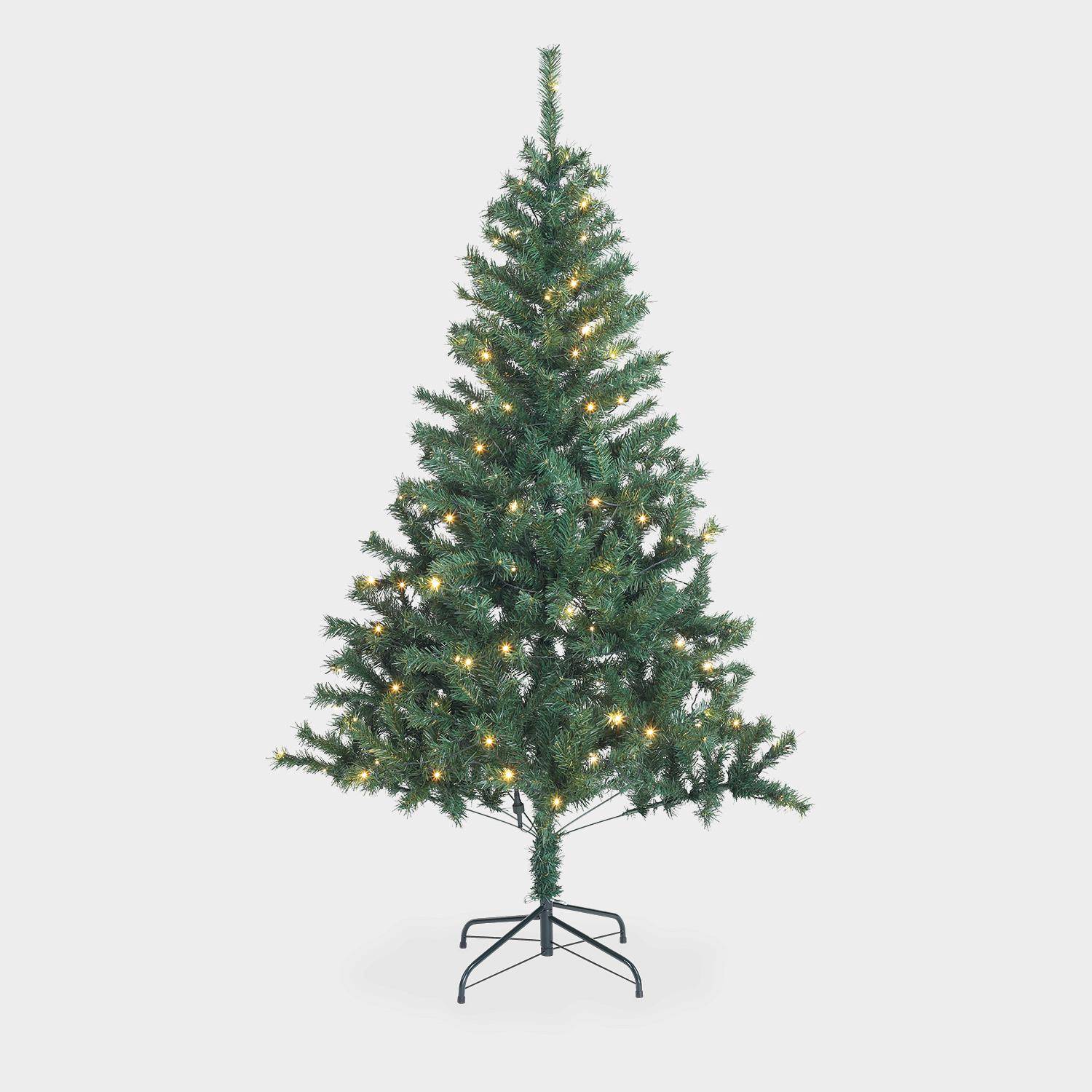 Árbol de Navidad artificial de 180 cm con guirnalda ligera y soporte incluido Photo4