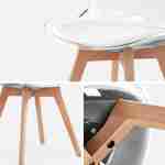 Juego de 4 sillas escandinavas - Lagertha - patas de madera, asientos individuales, cojín blanco, carcasa transparente  Photo6