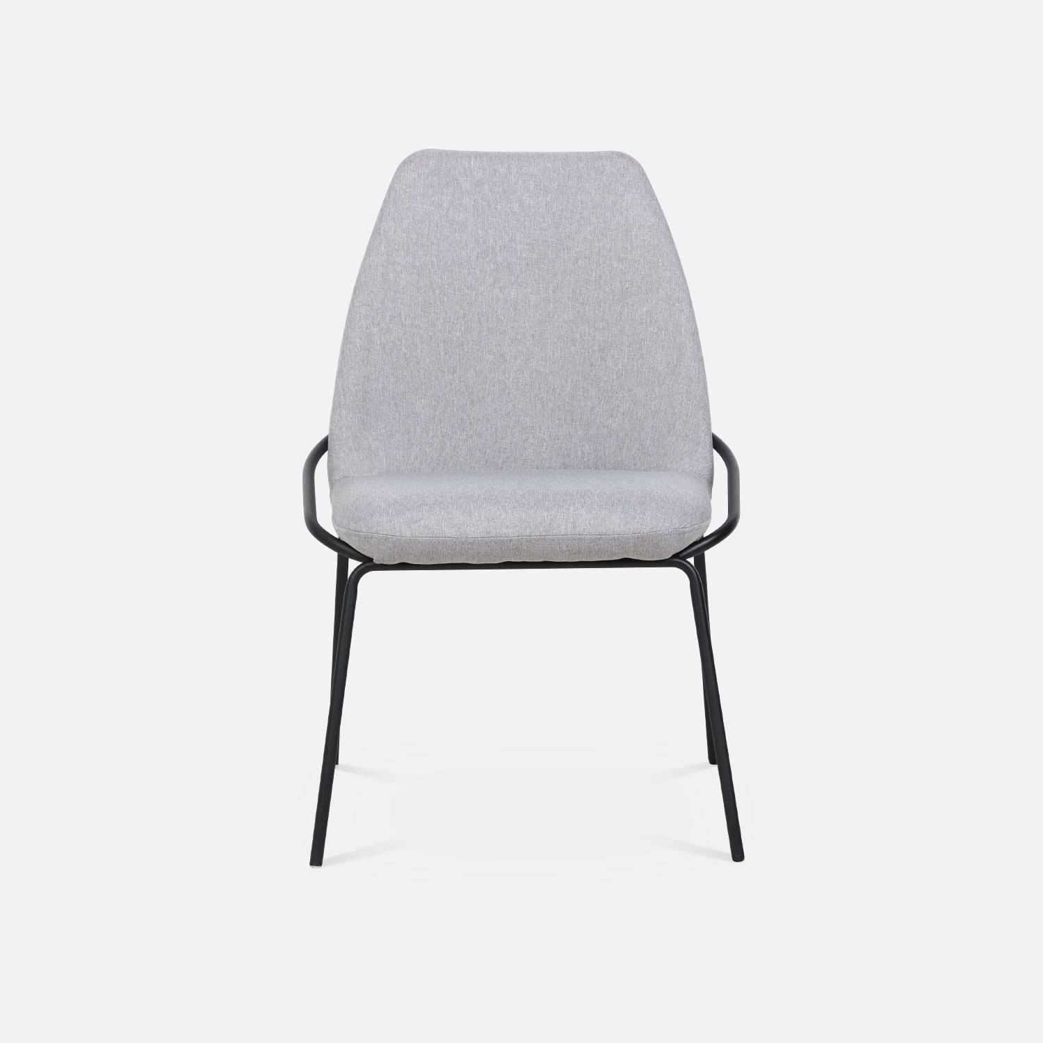 Chaise design - Lisbet - en tissu gris clair, 56,5 x 63 x 82,5cm Photo4
