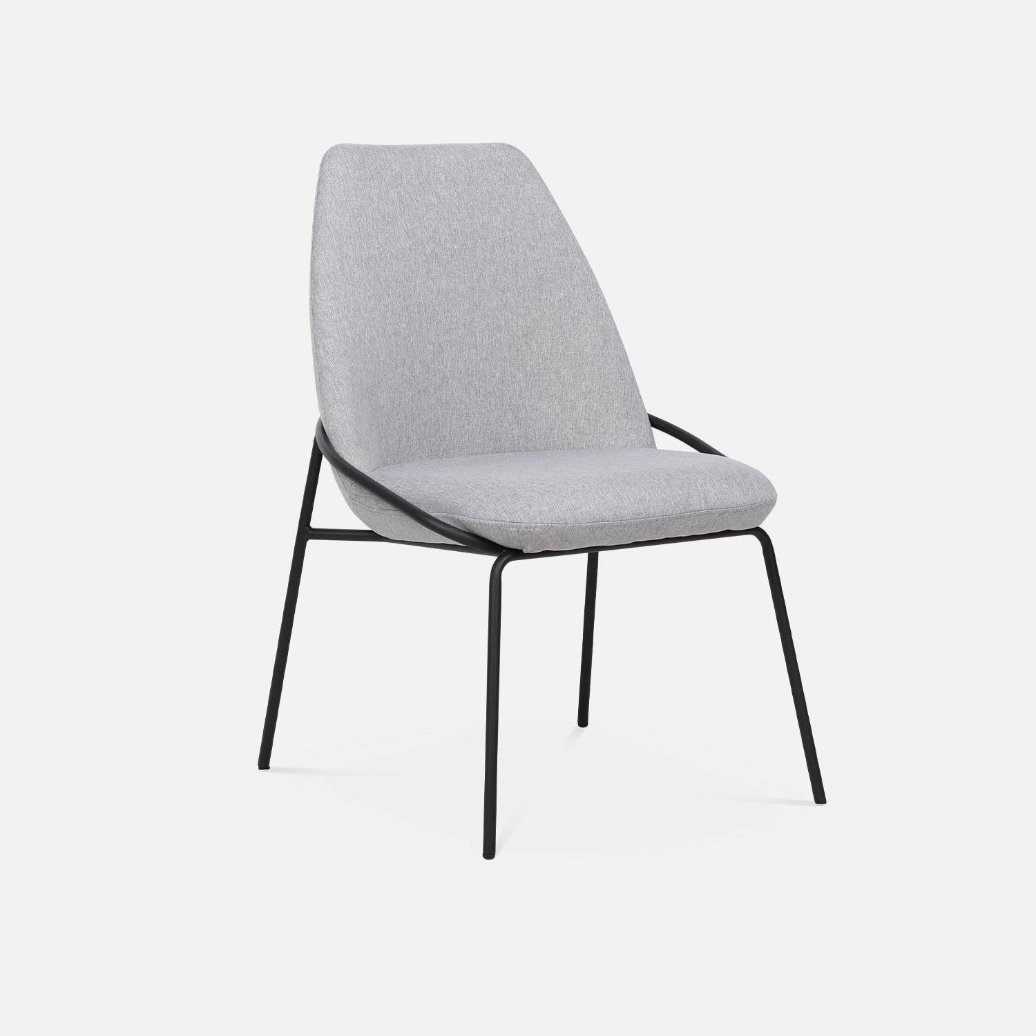 Chaise design - Lisbet - en tissu gris clair, 56,5 x 63 x 82,5cm Photo3