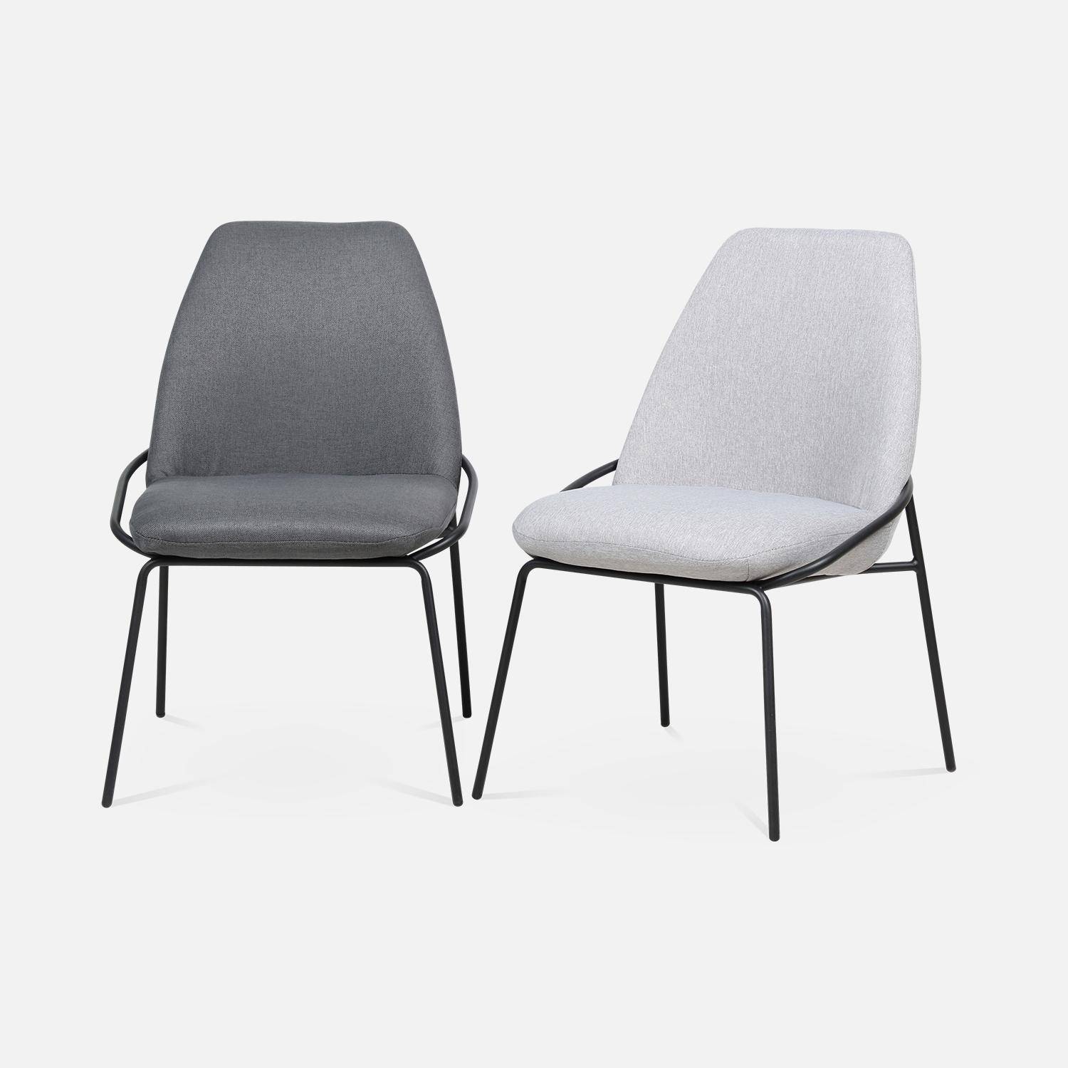 Chaise design - Lisbet - en tissu gris clair, 56,5 x 63 x 82,5cm Photo8