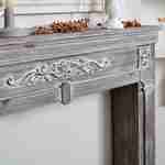 Marco de chimenea - Romance - decoración de madera gris Photo2