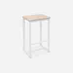 Set table haute rectangulaire LOFT avec 4 tabourets de bar, acier et décor bois, encastrable, design Photo4