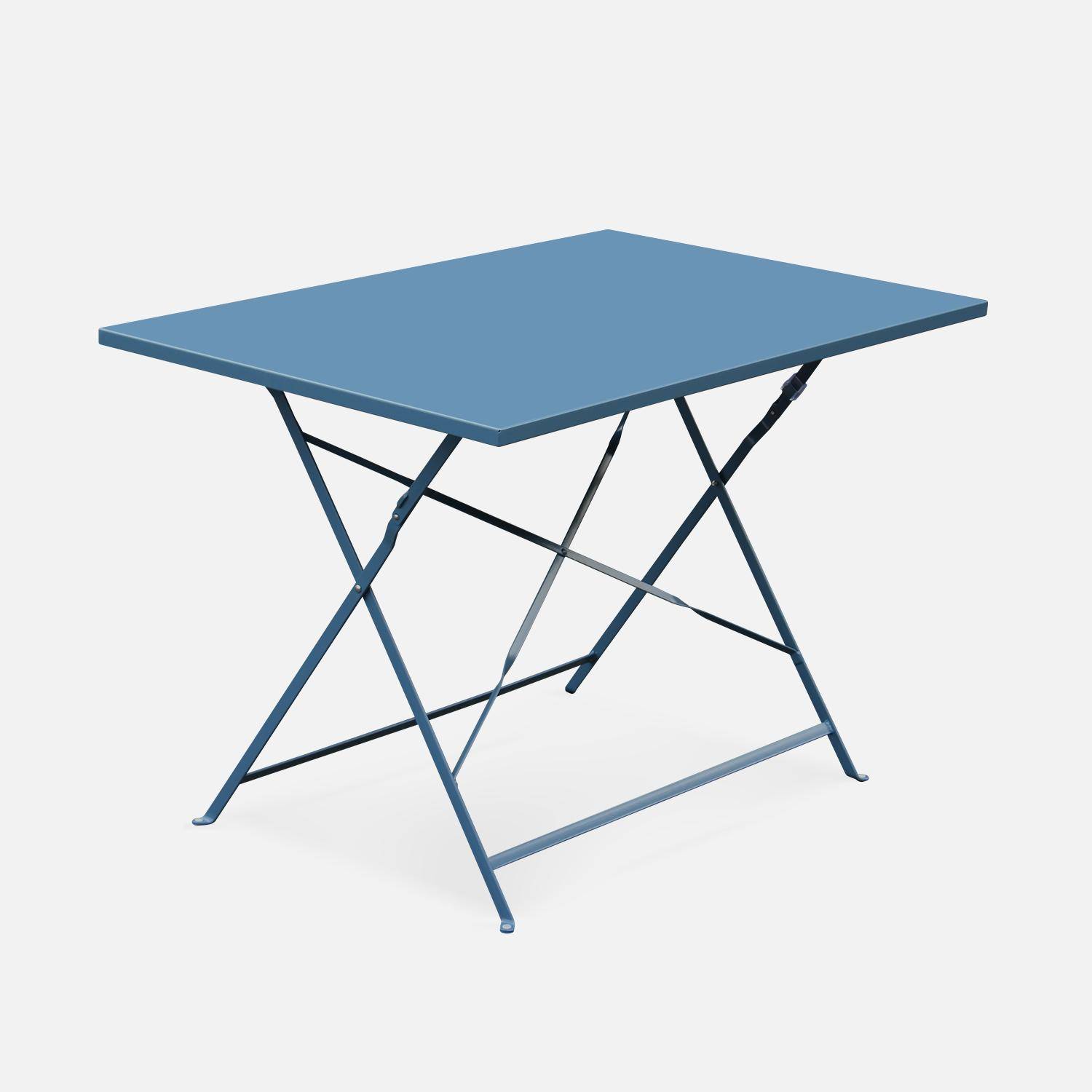 Emilia - Bistro set van rechthoekige tafel en 4 inklapbare stoelen - Staal met poedercoating - Mat Photo3