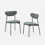 Lot de 2 chaises - Arty - scandinaves et vintage, assise et dossier vert, pieds en acier  Photo3