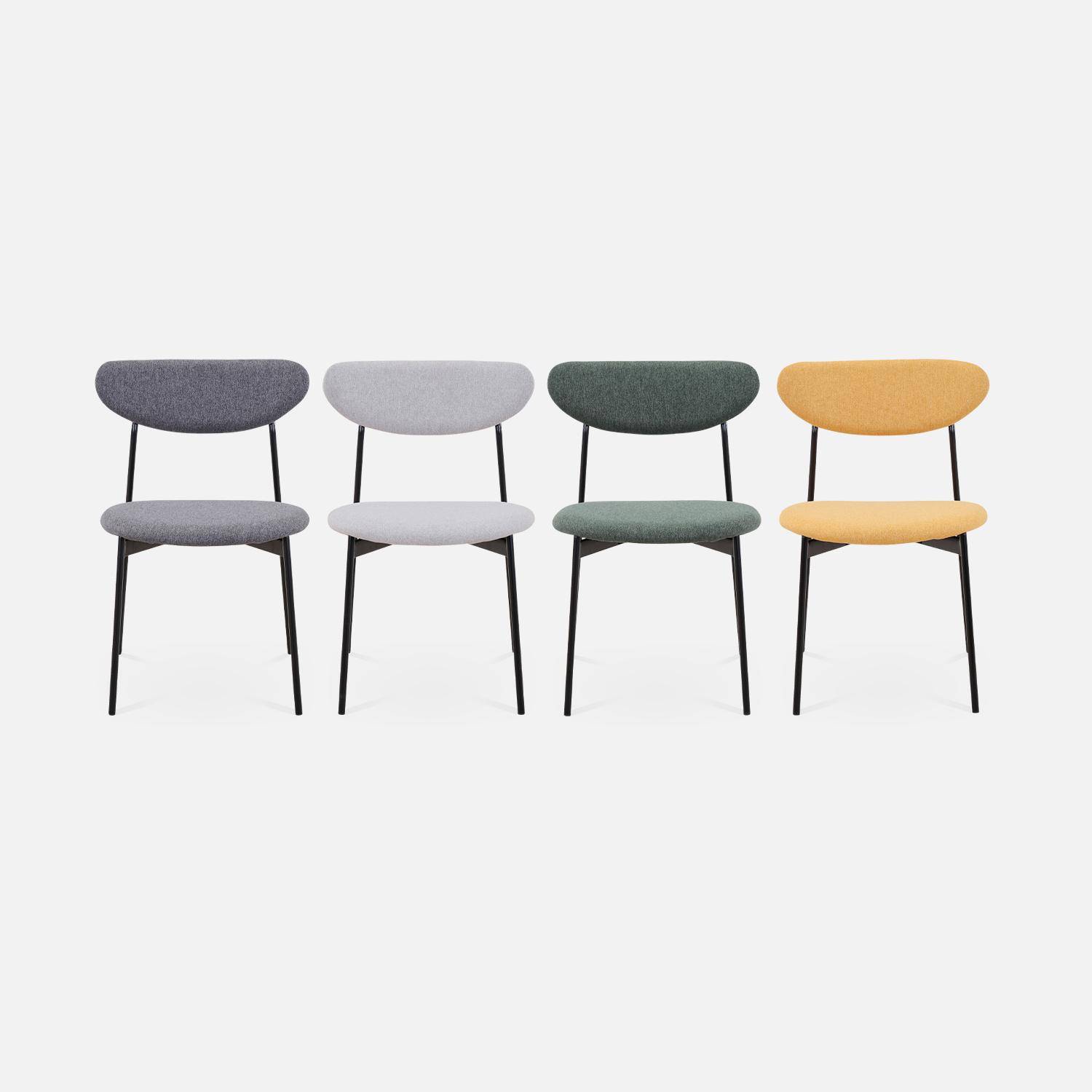 Conjunto de 2 cadeiras - Arty - Escandinavo e vintage, assento e encosto verdes, pernas de aço Photo8