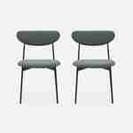 Lot de 2 chaises - Arty - scandinaves et vintage, assise et dossier vert, pieds en acier  Photo4