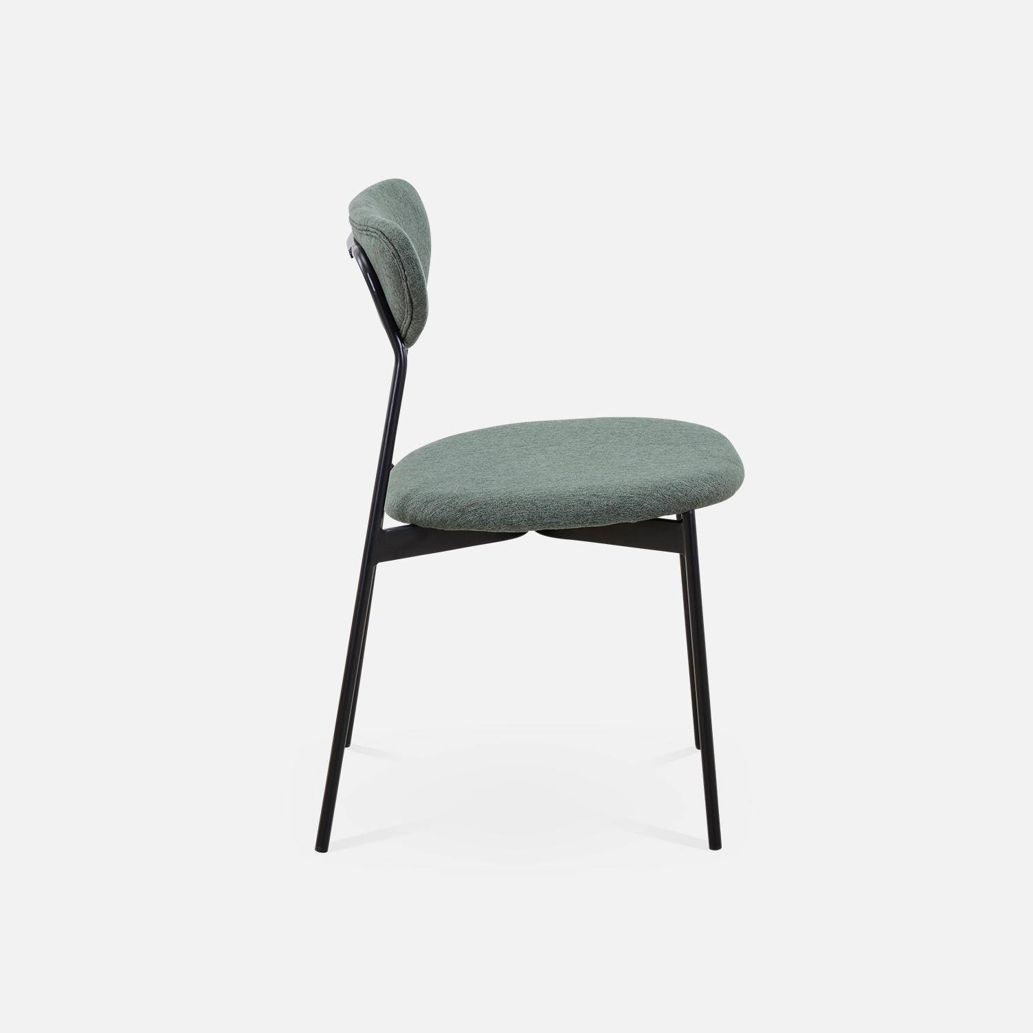 Conjunto de 2 cadeiras - Arty - Escandinavo e vintage, assento e encosto verdes, pernas de aço Photo5