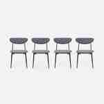 Lot de 4 chaises - Arty - scandinaves et vintage, assise et dossier gris foncé, pieds en acier  Photo4