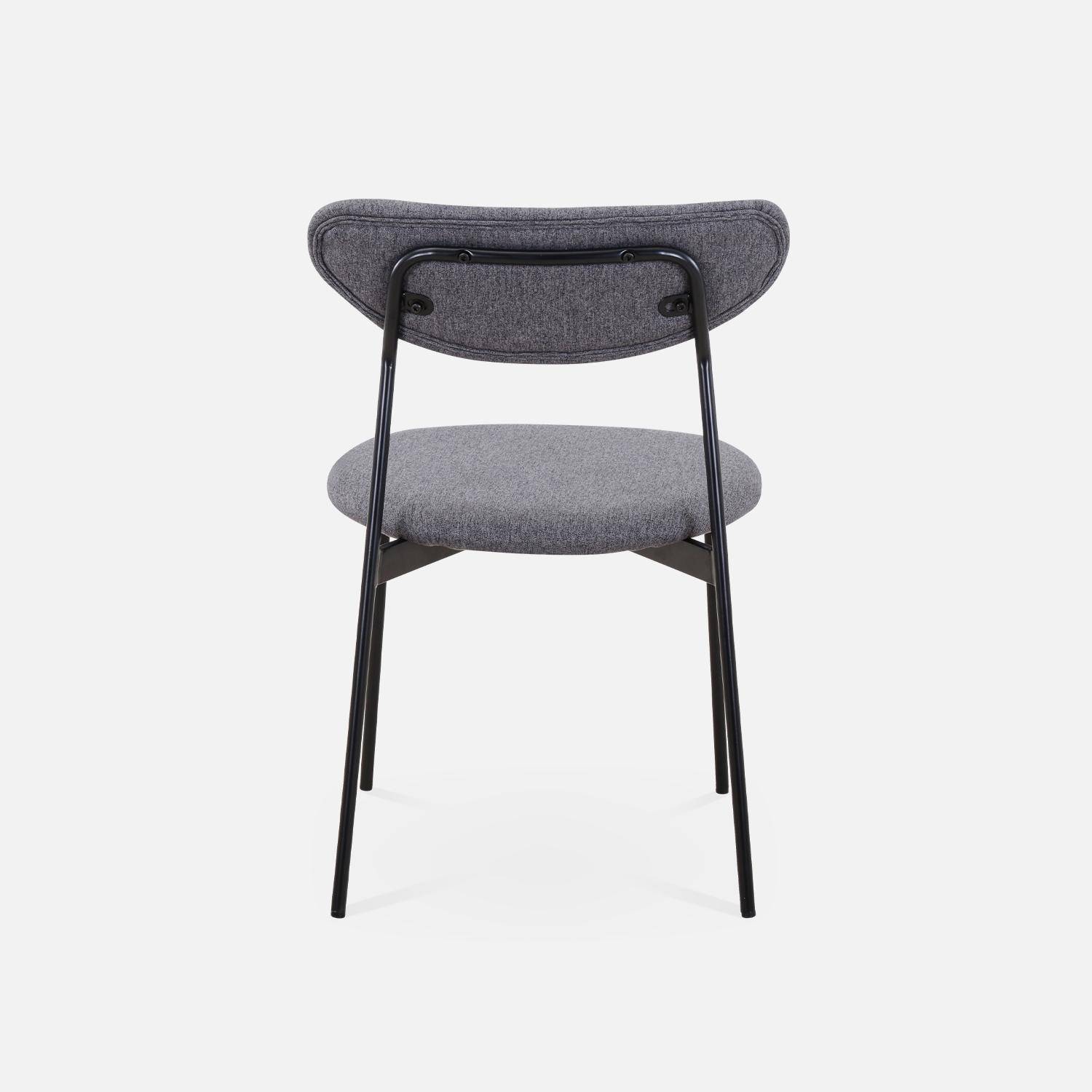 Juego de 4 sillas - Arty - Escandinavas y vintage, asiento y respaldo gris oscuro, patas de acero  Photo6