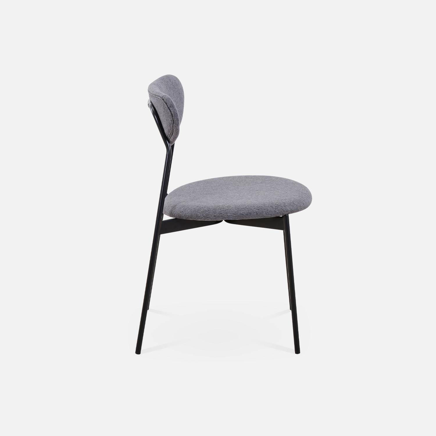 Juego de 4 sillas - Arty - Escandinavas y vintage, asiento y respaldo gris oscuro, patas de acero  Photo5