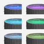 Spa MSPA gonflable rond – Glow 4 gris - Spa gonflable 4 personnes rond 180 cm avec bande LED intérieure, système anti-gel, désinfection UVC, bâche  Photo6