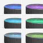 Aufblasbarer MSPA Whirlpool rund - Glow 6 grau - Spa für 6 Personen Ø205 cm mit innerem LED Streifen, PVC, Pumpe, Heizung, Inflator, 2 Filterpatronen, Abdeckplane und Fernbedienungssteuerung Photo4
