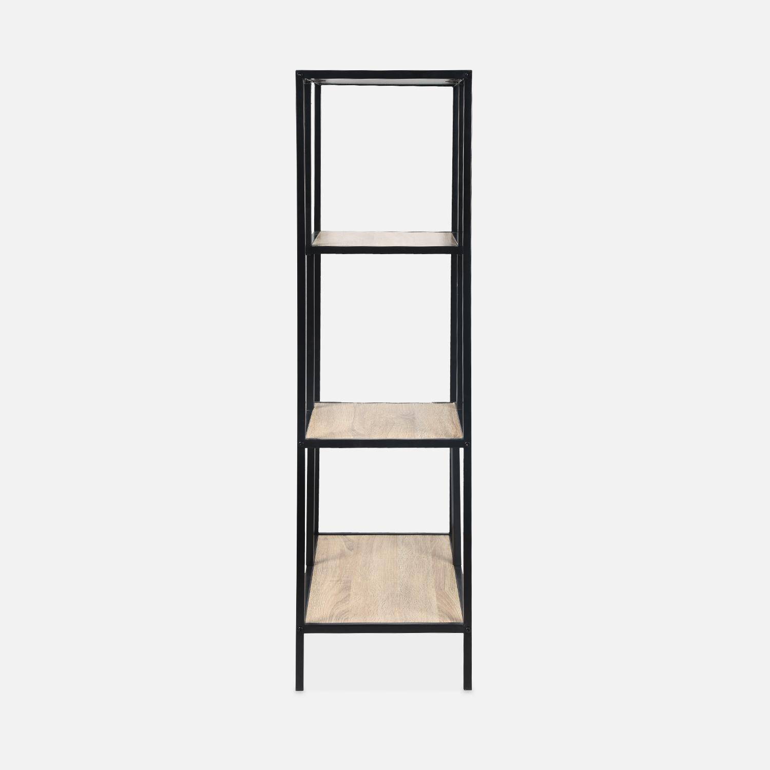 Estantería de metal y madera negra - Loft - Librería de 4 niveles, 69 x 33 x 113,5cm Photo5