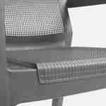 Salon de jardin 4 places - Emily -  résine plastique injectée Graphite, sans coussins, deux fauteuils empilables, un canapé, une table basse Photo7
