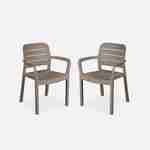 2 fauteuils de jardin en résine plastique injectée, Cappuccino - Tisara Photo2