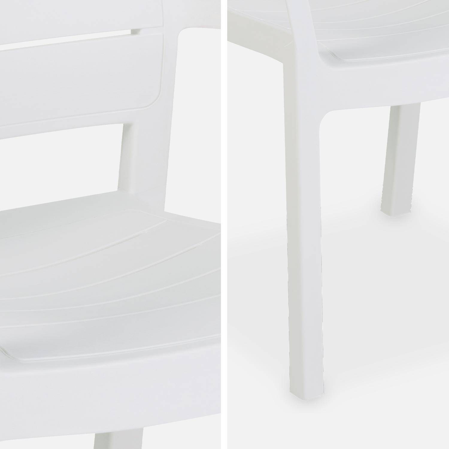 2 Gartenstühle aus gespritztem Kunststoffharz, Weiß - Tisara Photo4