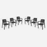 6 fauteuils de jardin en résine plastique injectée, Graphite - Tisara Photo1