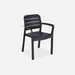 6 fauteuils de jardin en résine plastique injectée, Graphite - Tisara Photo2