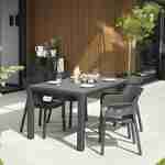 Table de jardin en résine de synthèse - Julie - Rectangulaire, graphite, 4 à 6 personnes, 147cm  Photo3