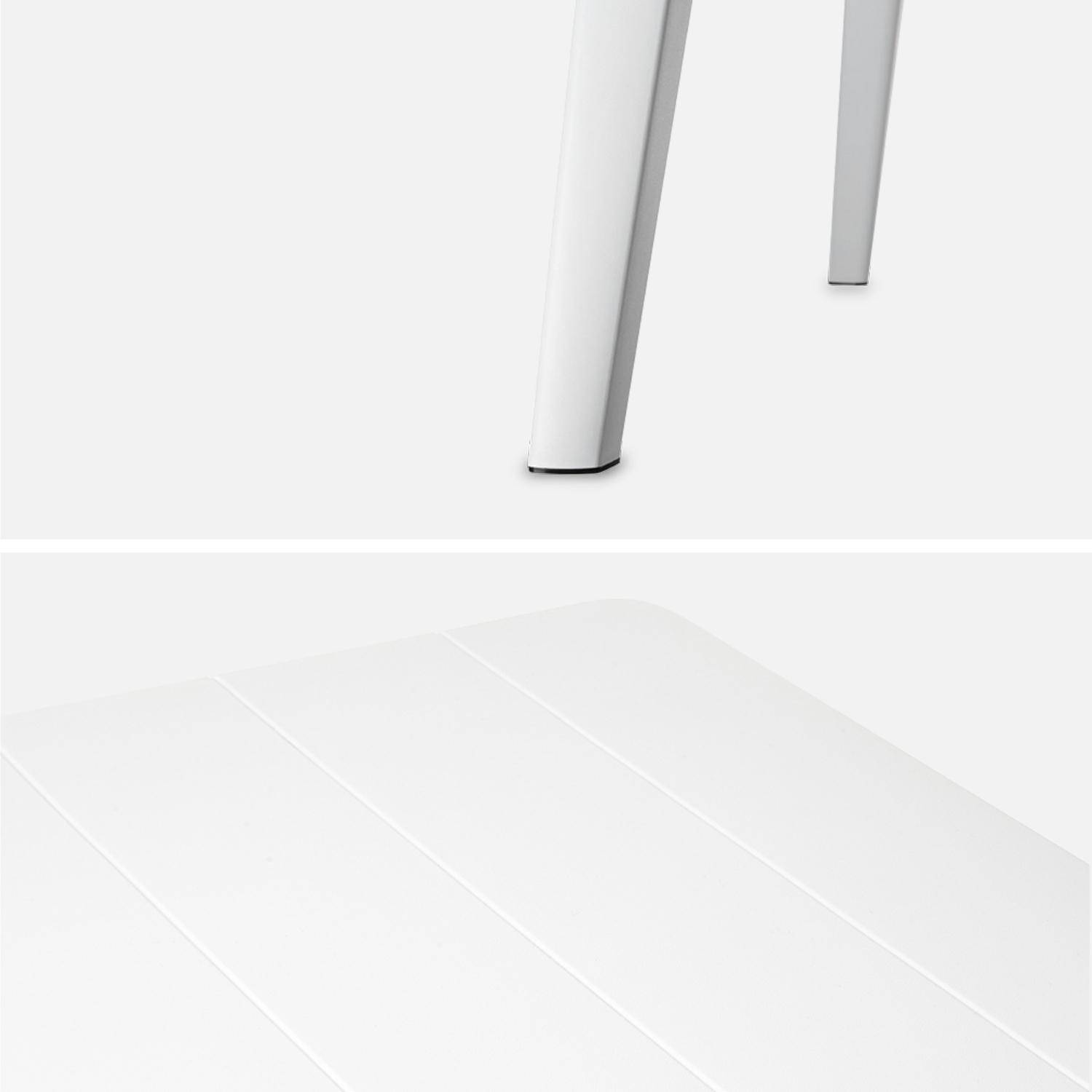 Tuintafel van kunsthars - Rechthoek, 160 cm, voor 4-6 personen - Wit Photo6
