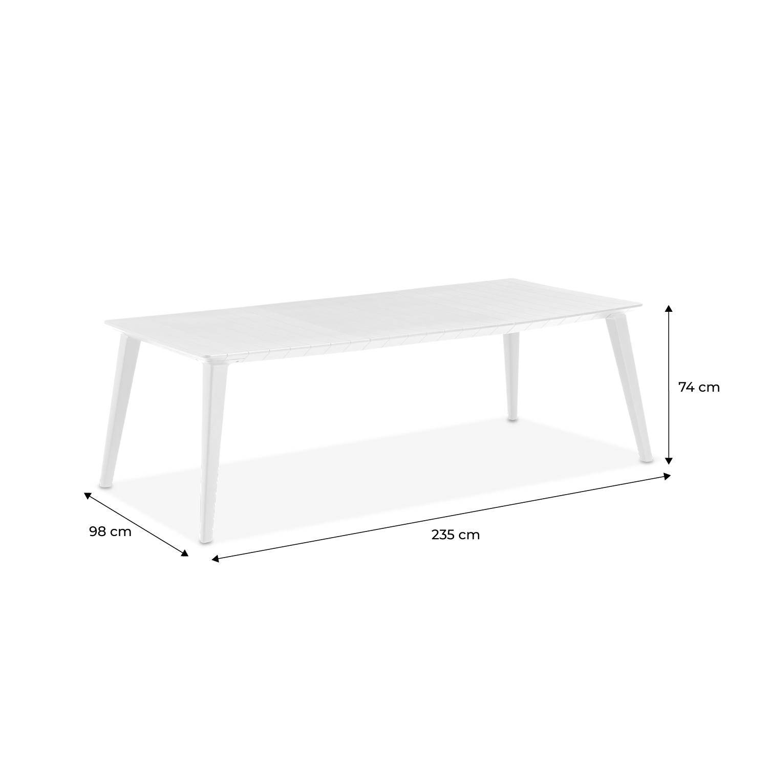 Table de jardin avec rallonge en résine de synthèse - Lima 240 - Rectangulaire, blanche, 160 à 240cm,  6 à 10 personnes  Photo6
