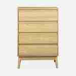 Commode de rangement décor bois, 4 tiroirs Photo4